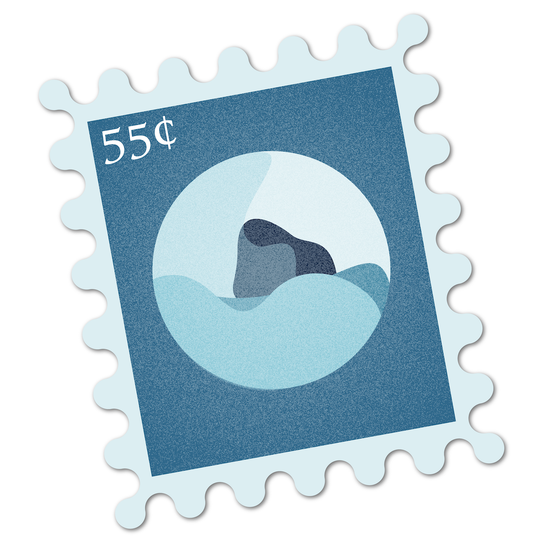 A vector-based image of a postage stamp